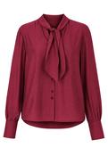 Blouse with Neck Tie - Red Wine