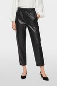 Leather Look Drawstring Pant - Black image