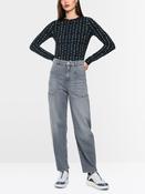 High Waist Jean with Front Pockets - Platinum Grey image