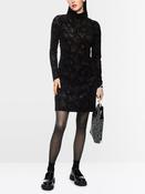 Cat Print Knit Dress - Black