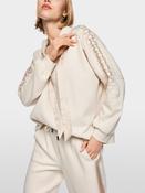 Sweater with Satin Necktie - Smoke