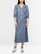 V neck Snakeskin Print Blouse - Niagara Mist image