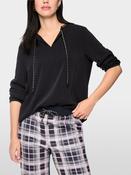 Blouse with Rope Tie - Navy image
