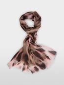 Animal Print Wool Mix Scarf - Seal Brown image