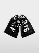 Logo Faux Fur Scarf - Black &amp; White image