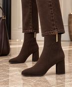 Block Heel Ankle Boot - MOCCA image
