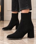 Block Heel Ankle Boot - Black image