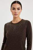 Diamonte Sweater - CHOCOLATE