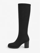 Knee High Heeled Boot - Black image
