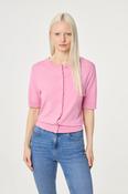 Molly Short Sleeve Cardigan - Pink image
