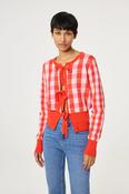 Camille Cardigan - White and Tangerine