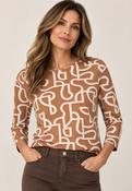 Graphic Print Top - Light Brown image