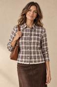 Check Blouse - Light Camel and Lilac image