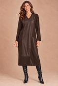 Faux Leather Dress - Brown image