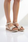 Wedge Sandal with T Bar - Ice image