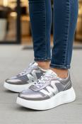Chunky Sole Trainer - Dark Silver image