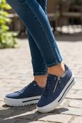 Chunky Sole Side Zip Trainer - Navy image