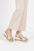Wedge Sandal with T Bar - Champagne image