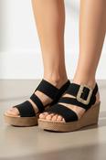 High Wedge Sandal - Black image