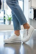 Chunky Sole Side Zip Trainer - White image