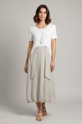 Dress with Contrast Colour Skirt - Offwhite and Ash image