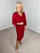 Frill Sleeve Dress - Red image