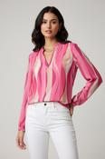 Wave Print Blouse - Pink image