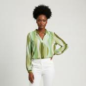 Wave Print Blouse - Green image