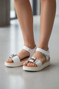 Velcro Strap Sandal - White image
