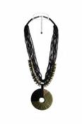 Two Tone Necklace - Black and Avocado image