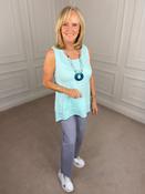 Cami Top with Raw Hemband - Mint image