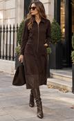 Zip Front Dress - Brown
