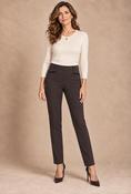 Pleather Trim Pant - Brown image