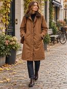 Coat with hood and Collar - Dark Brown image