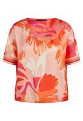 Floral Short Sleeve Blouse - Papaya image