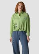 Stripe Drawstring Blouse - Lime image