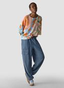 Print Wide Sleeve Sweater - Nature image