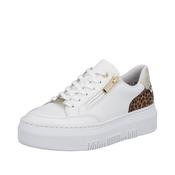 Leopard Heel Trainer - White