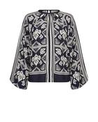 Milkey Linocut Blouse - Salute Navy image