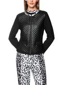 Jacket with Animal Trim Neckline - Black image