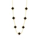 Clover Necklace - BLACK and GOLD image