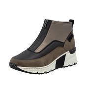 Centre Zip Wedge Trainer Boot - Brown and Black image