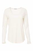 Jersey Top with Mesh Sleeves - Cream
