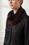 Stripped Neckscarf - Black and Chocolate