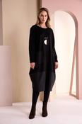 Dress With Metal Sections And Neckpiece - Black image