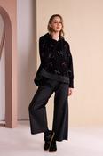 Leatherette Look Wide Leg Pant - Black