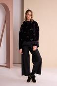 Top With Contrast Hood - Black and Tigerlily