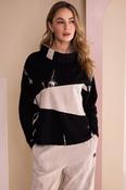 Top With Corded Angle Section - Black and Stone image