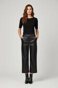 Wide Leg Leatherette Pant - Black image