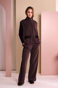 Pant With Contrast Panel - Black and Chocolate image